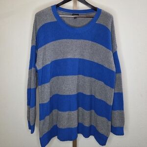 Torrid Cobalt Blue and Gray Knitted Sweater